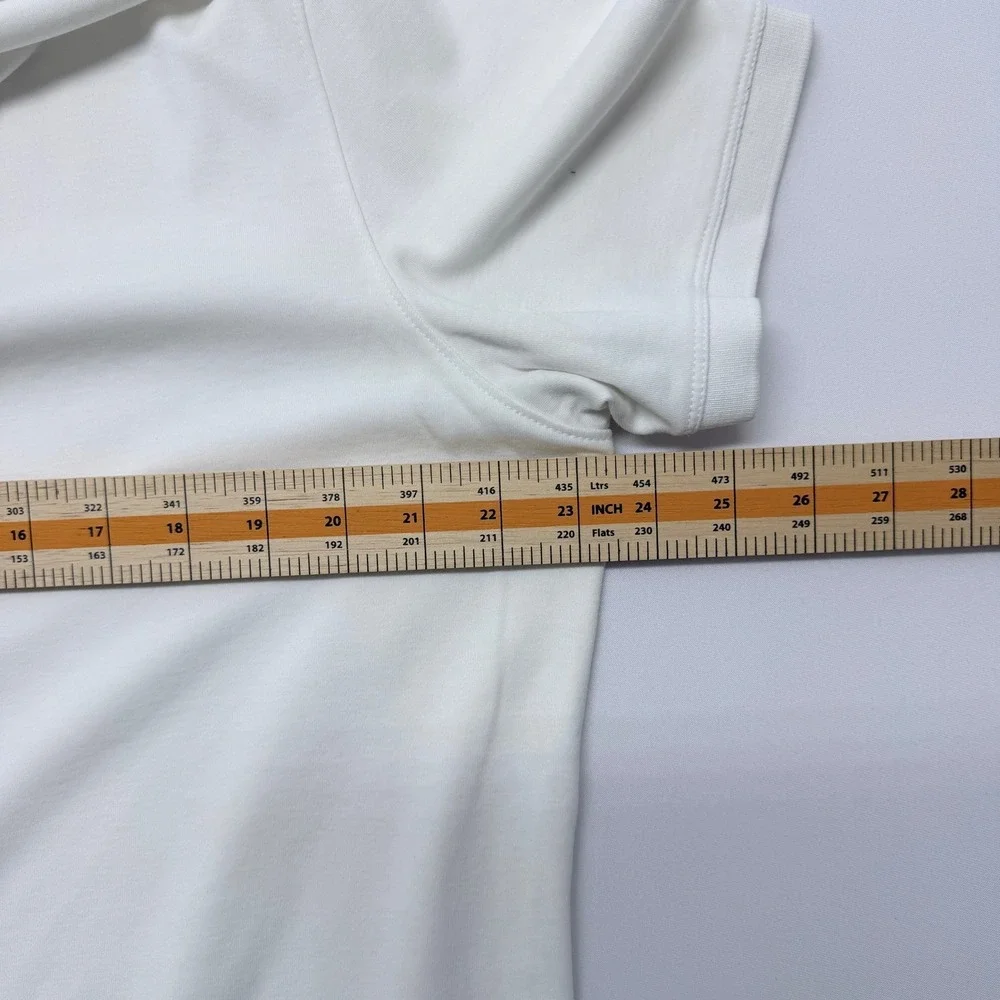 Banana Republic Mens XL White Dress Polo Short Sleeve Cotton Solid Shirt
